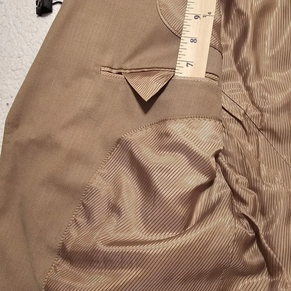 Rossetti Super 150's Italian Wool Sport Coat Blazer Tan 42L Two Button Men's